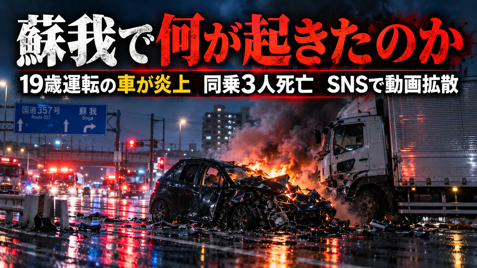 蘇我の国道357号で起きた炎上事故をイメージした記事ヘッダー画像